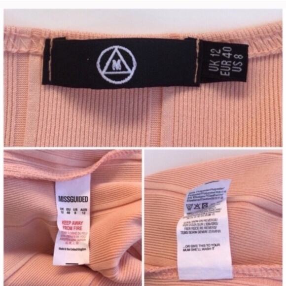 Missguided Lace Up Front Bodysuit Nude Size 8 - Picture 6 of 8